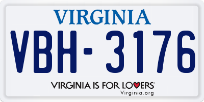 VA license plate VBH3176