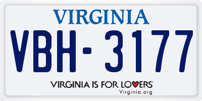 VA license plate VBH3177