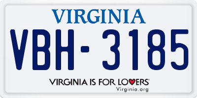 VA license plate VBH3185