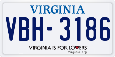 VA license plate VBH3186