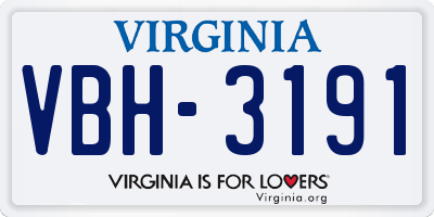 VA license plate VBH3191
