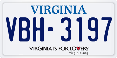 VA license plate VBH3197