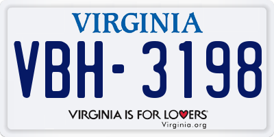 VA license plate VBH3198