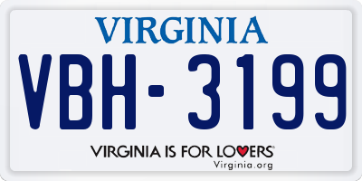 VA license plate VBH3199