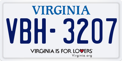VA license plate VBH3207