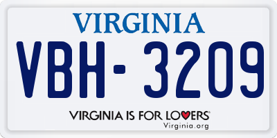 VA license plate VBH3209