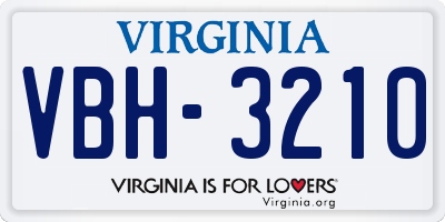 VA license plate VBH3210
