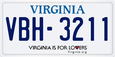 VA license plate VBH3211