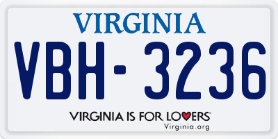 VA license plate VBH3236