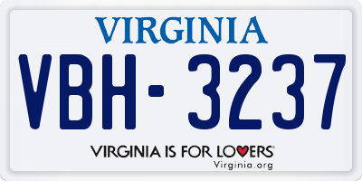 VA license plate VBH3237