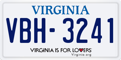 VA license plate VBH3241