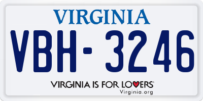 VA license plate VBH3246