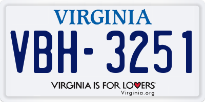 VA license plate VBH3251