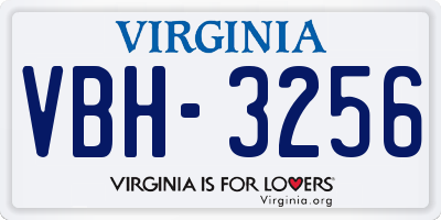 VA license plate VBH3256