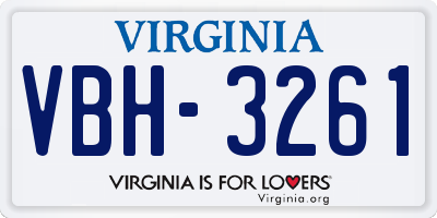 VA license plate VBH3261