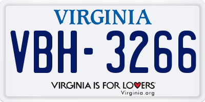 VA license plate VBH3266