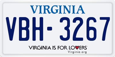 VA license plate VBH3267