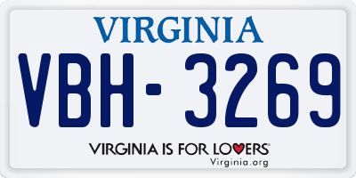 VA license plate VBH3269