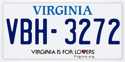 VA license plate VBH3272