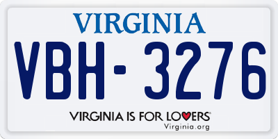 VA license plate VBH3276