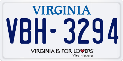VA license plate VBH3294