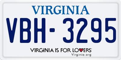 VA license plate VBH3295