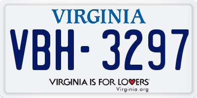 VA license plate VBH3297