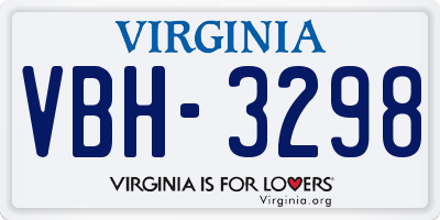 VA license plate VBH3298