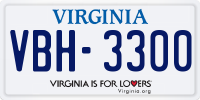 VA license plate VBH3300