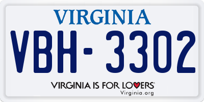 VA license plate VBH3302