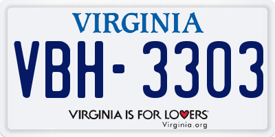 VA license plate VBH3303