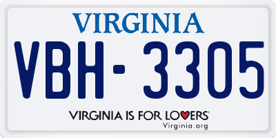 VA license plate VBH3305