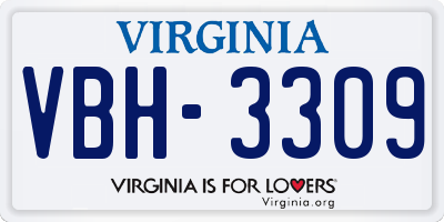 VA license plate VBH3309
