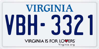 VA license plate VBH3321
