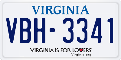 VA license plate VBH3341