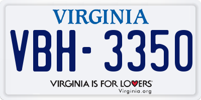 VA license plate VBH3350
