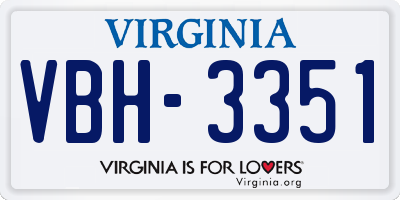 VA license plate VBH3351