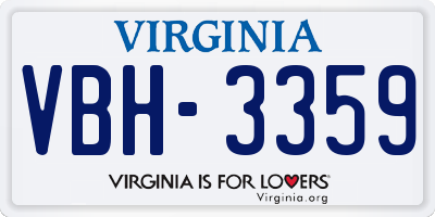 VA license plate VBH3359