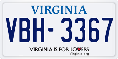 VA license plate VBH3367