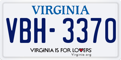 VA license plate VBH3370