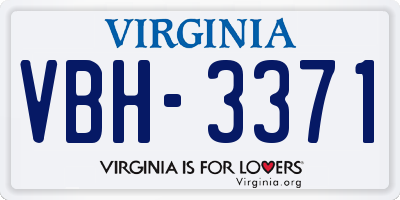 VA license plate VBH3371