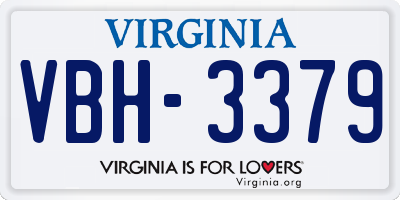 VA license plate VBH3379