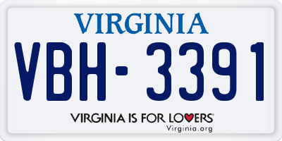 VA license plate VBH3391
