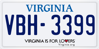 VA license plate VBH3399