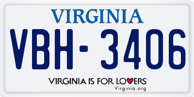 VA license plate VBH3406