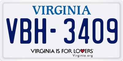 VA license plate VBH3409