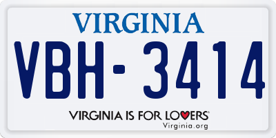 VA license plate VBH3414