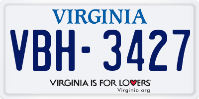 VA license plate VBH3427
