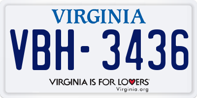 VA license plate VBH3436