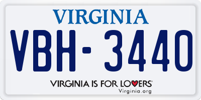 VA license plate VBH3440